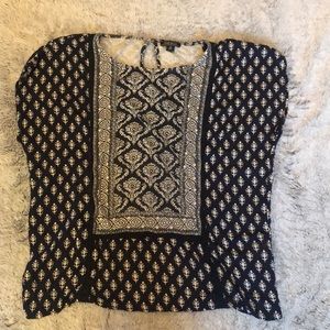 Blue and white blouse